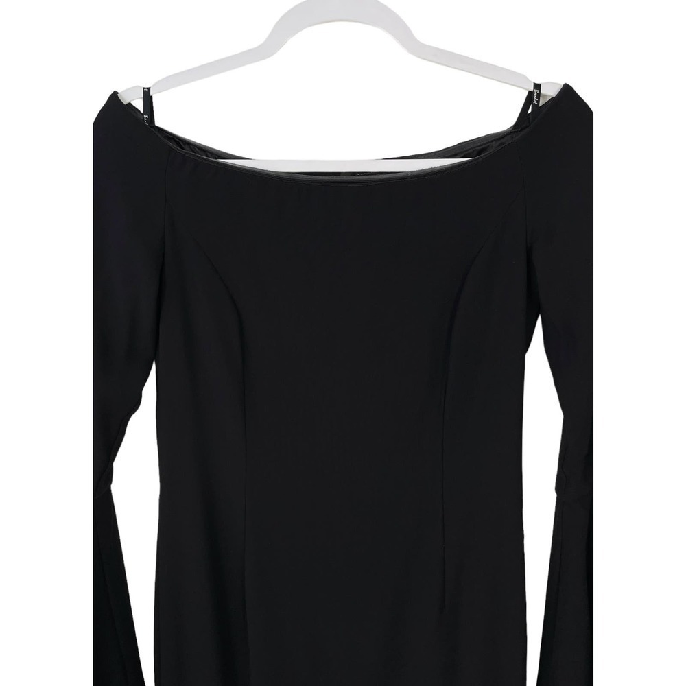 Bardot Arabella Bodycon Flounce Sleeve Black Dress US 4 Cocktail Wedding Party - Picture 3 of 10